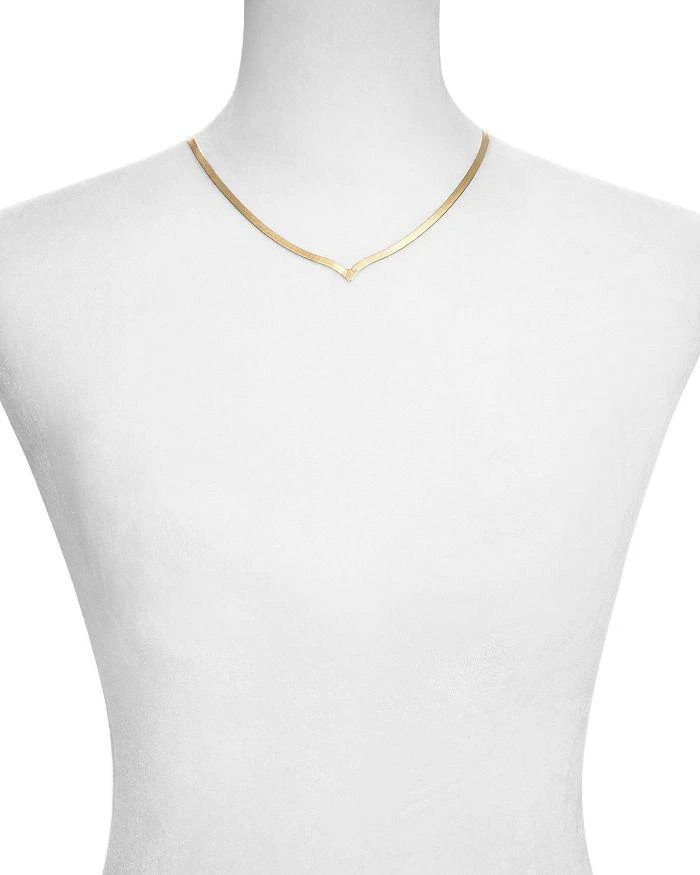 商品Argento Vivo|Pointed Herringbone Collar Necklace in 18K Gold Plated Sterling Silver, 18",价格¥742,第3张图片详细描述