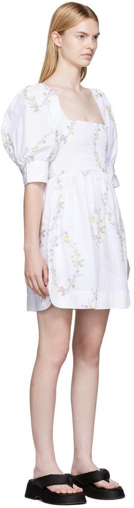 商品Ganni|白色拉褶连衣裙,价格¥1888,第4张图片详细描述