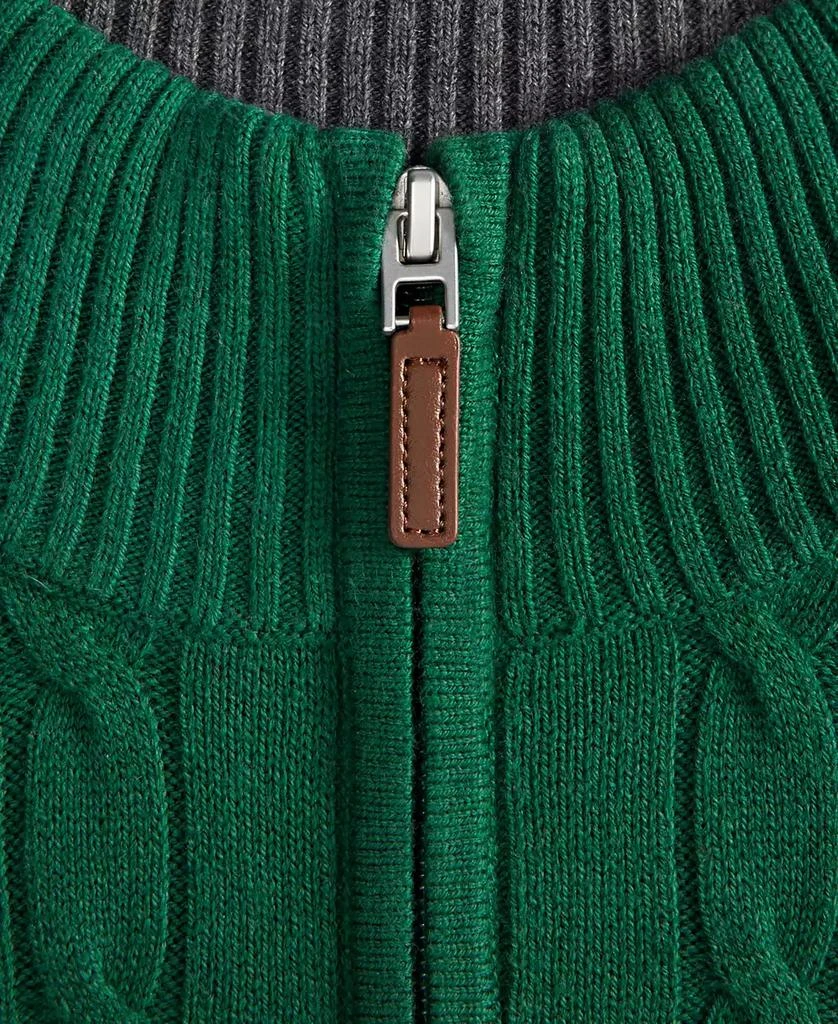 商品Club Room|Men's Cable Knit Quarter-Zip Cotton Sweater, Created for Macy's,价格¥143,第3张图片详细描述