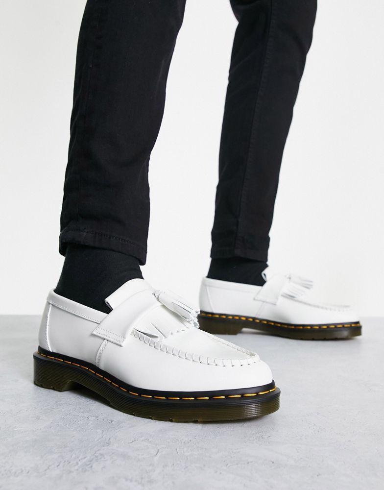 Dr Martens Adrian YS tassel loafers in white smooth商品第3张图片规格展示