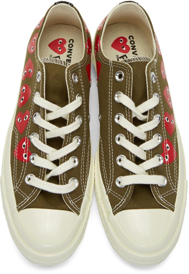 Khaki Converse Edition Multiple Heart Chuck 70 Sneakers商品第5张图片规格展示