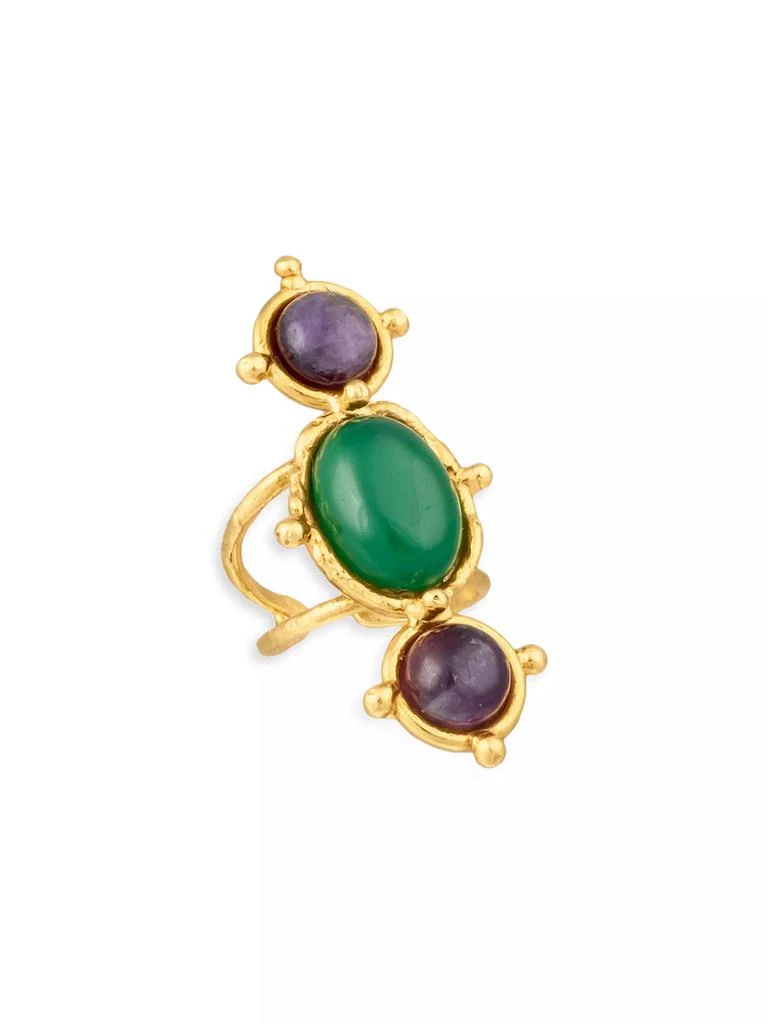 商品Sylvia Toledano|Cleo 22K-Gold-Plated, Amethyst & Green Onyx Ring,价格¥2061,第1张图片