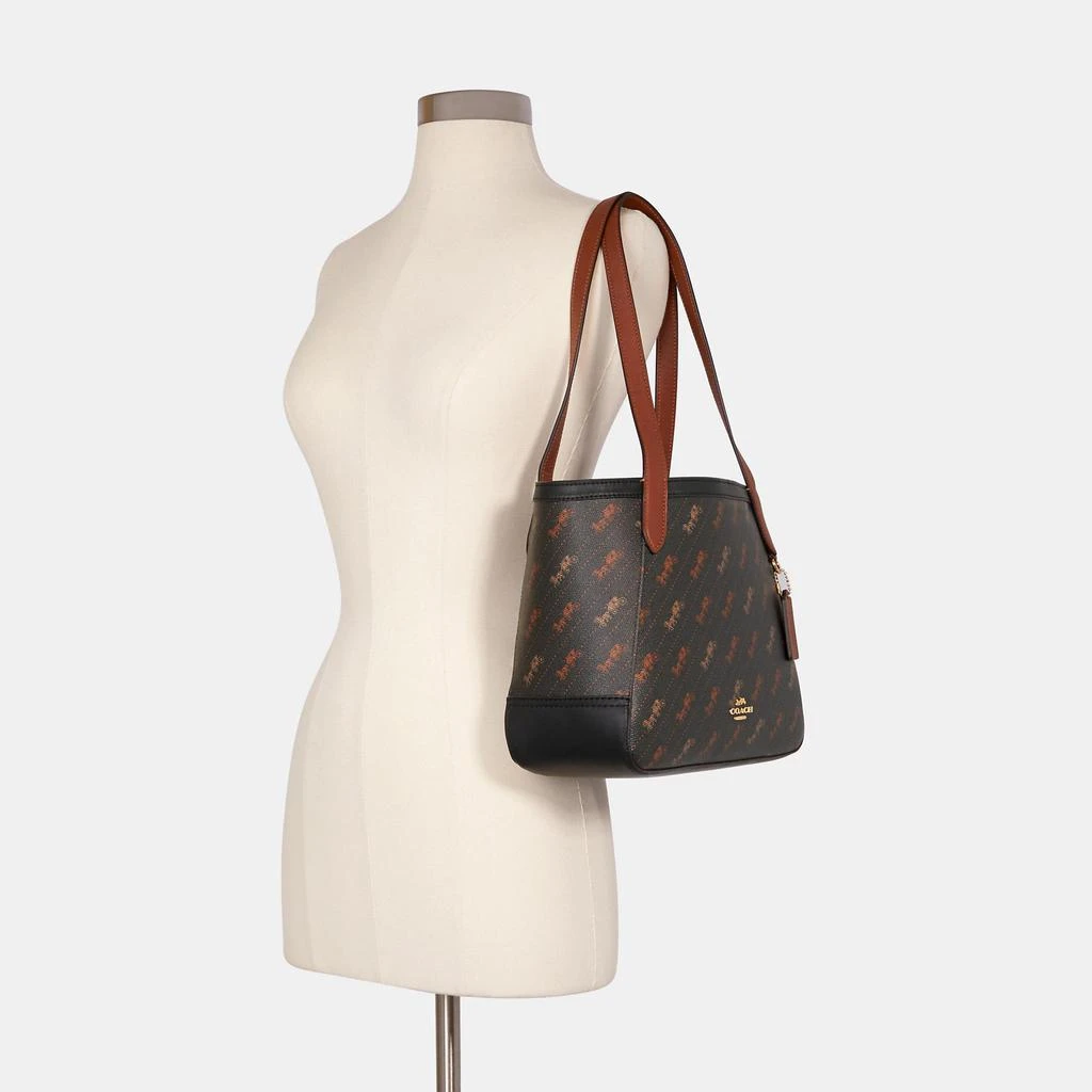 商品Coach|蔻驰女士27号PVC配皮单肩马车印花托特包,价格¥1032,第2张图片详细描述