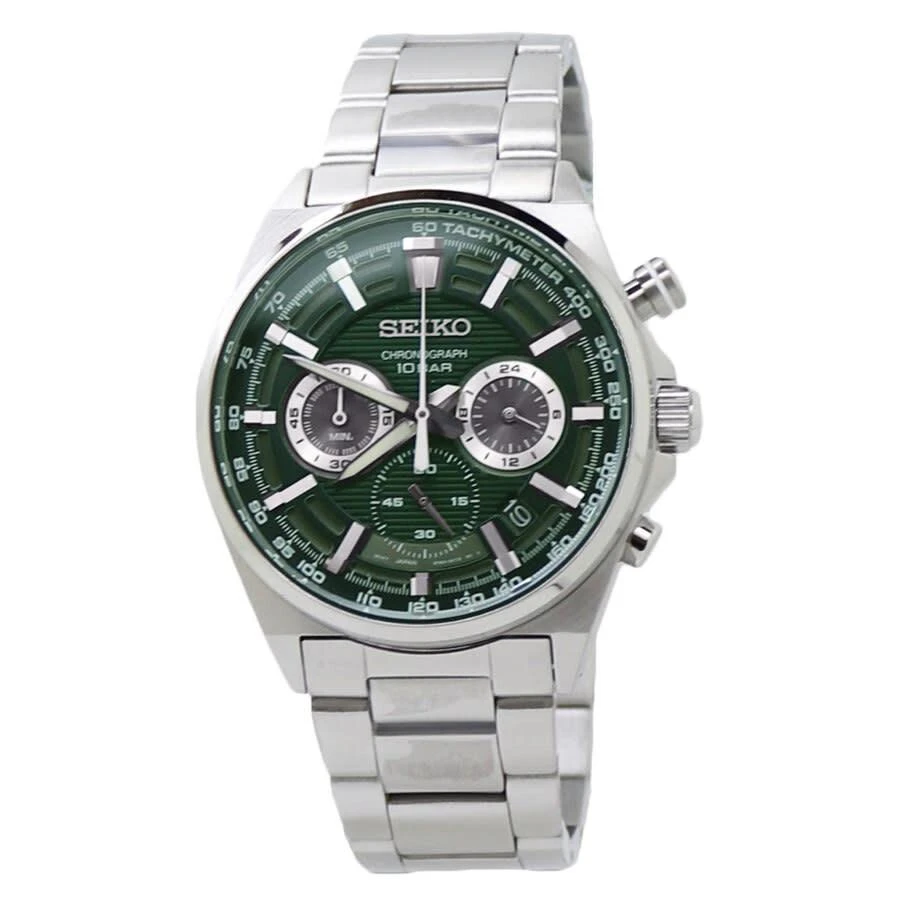 商品Seiko|Chronograph Quartz Green Dial Stainless Steel Men's Watch SSB405P1,价格¥1125,第1张图片