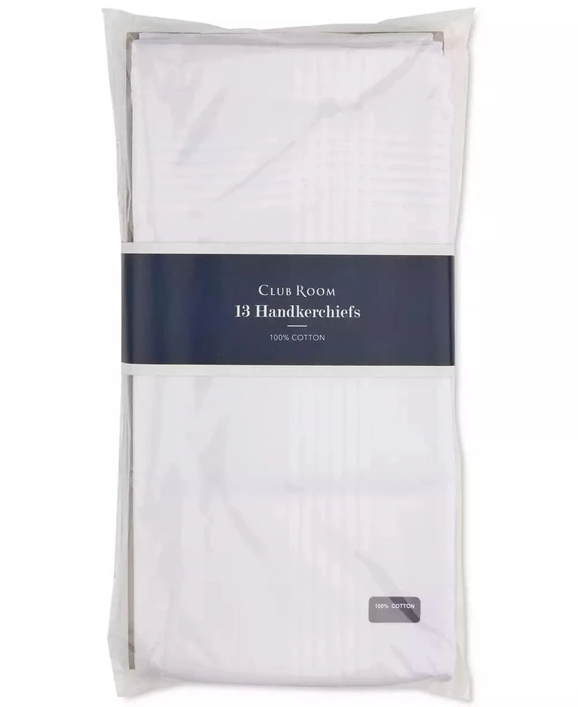 商品Club Room|Men’s 13-Pc. White Border-Stripe Handkerchief Set, Created for Macy's,价格¥94,第3张图片详细描述