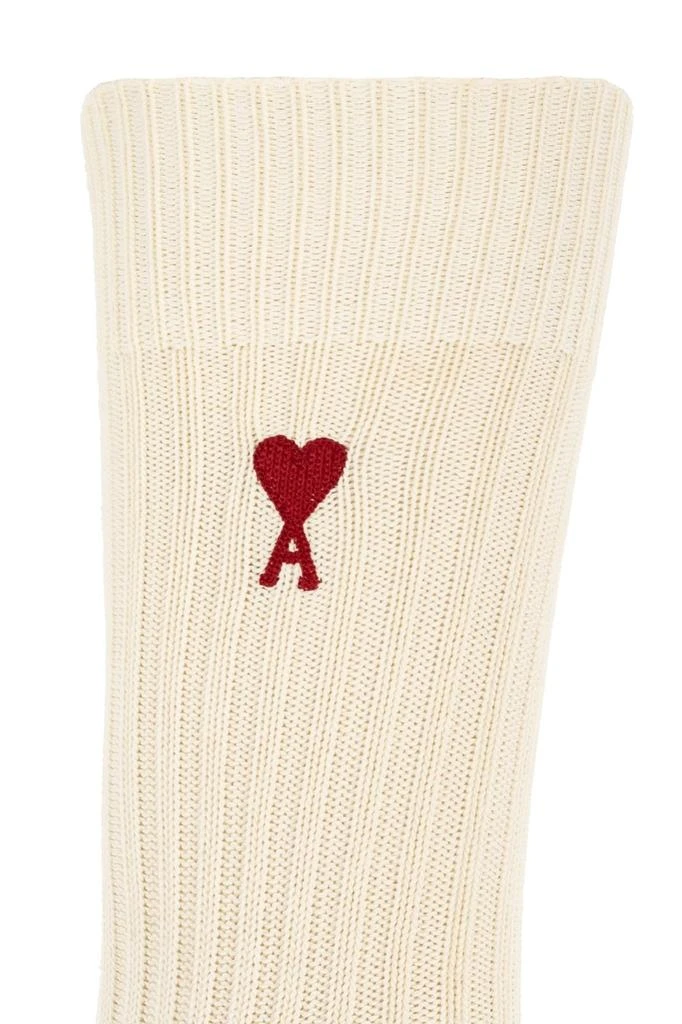 商品AMI|AMI Paris Ami De Coeur Logo Embroidered Ribbed 3-Pack Socks,价格¥527,第5张图片详细描述