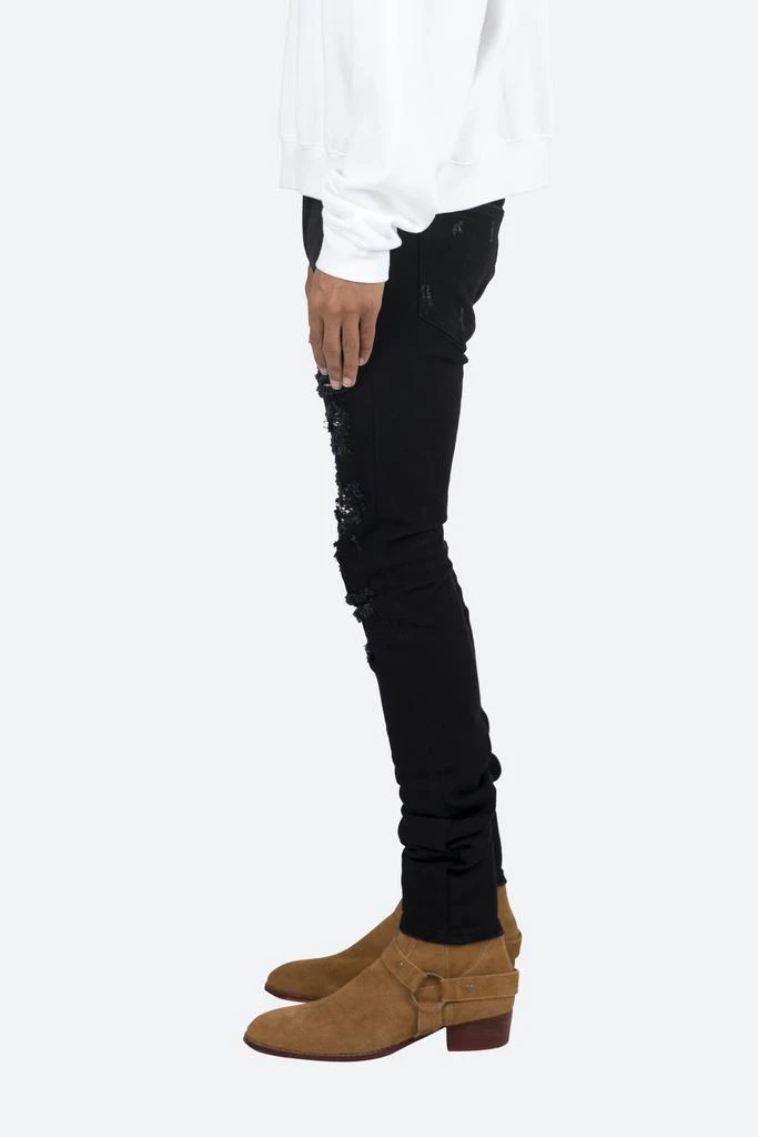 商品MNML|X165 Paisley Skinny Denim - Black/Black,价格¥286,第3张图片详细描述