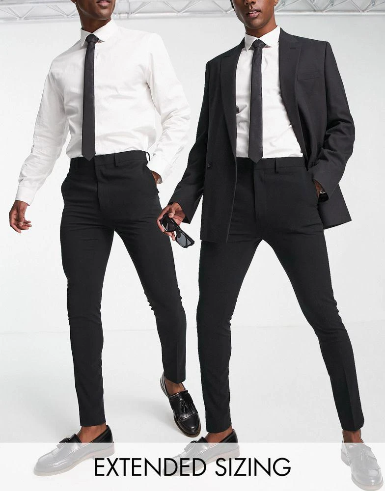 商品ASOS|ASOS DESIGN super skinny smart trouser multipack in black,价格¥207,第1张图片