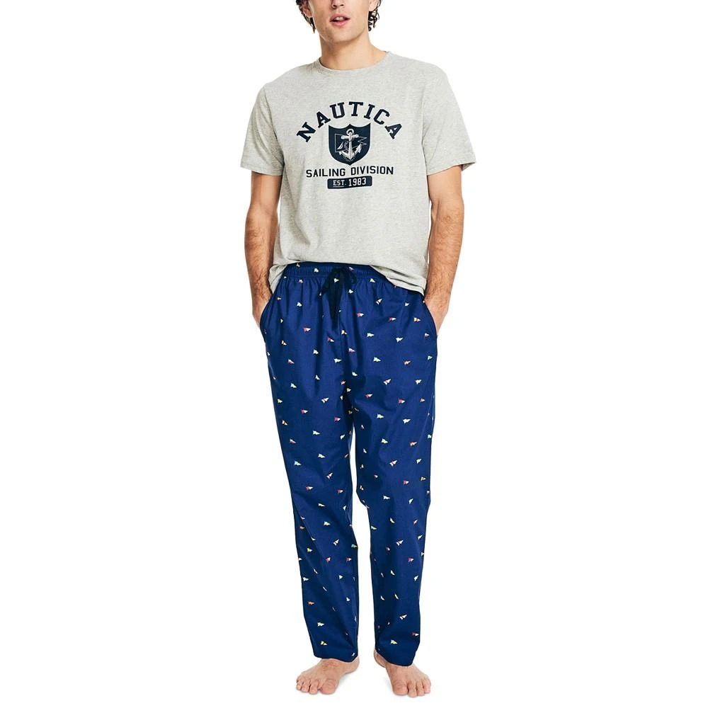 商品Nautica|Men's Classic-Fit Nautical-Print Poplin Sleep Pants,价格¥183,第4张图片详细描述