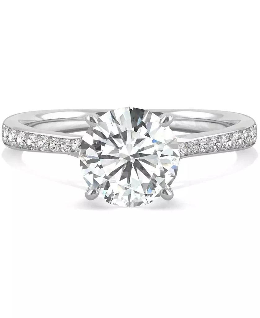 商品Charles & Colvard|Moissanite Engagement Ring (1-5/8 ct. t.w. DEW) in 14k White Gold,价格¥9793,第4张图片详细描述