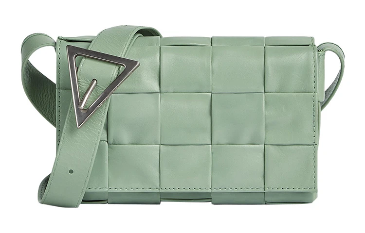 商品[国内直发] Bottega Veneta|葆蝶家 CASSETTE Intreccio编织磁扣开合 牛皮革 豆腐包单肩斜挎包 小号 男款 鼠尾草绿,价格¥7693,第1张图片