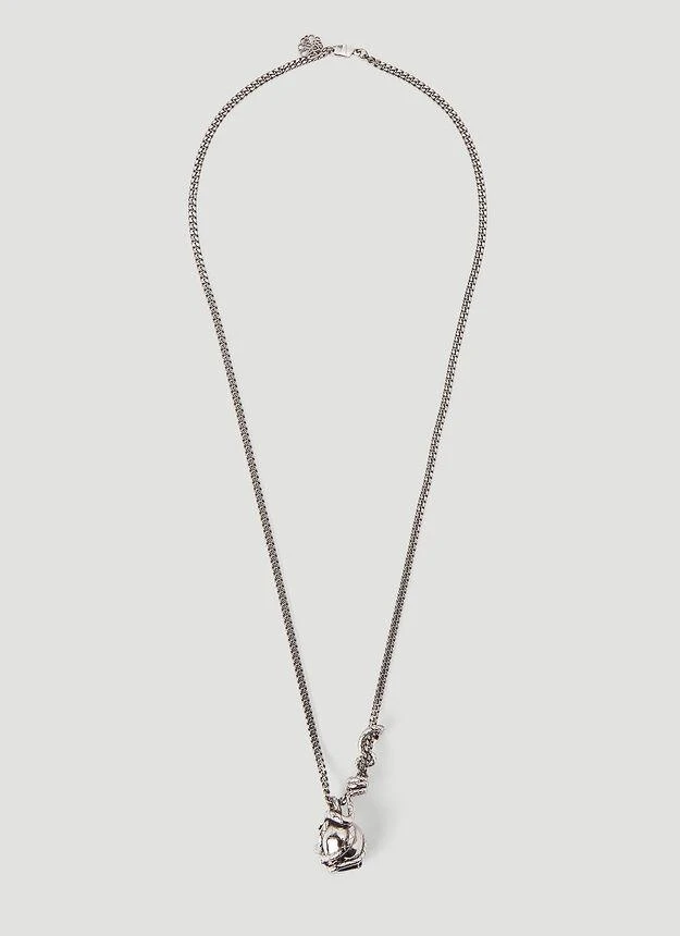 商品Alexander McQueen|Skull Chain Necklace in Silver,价格¥3376,第3张图片详细描述