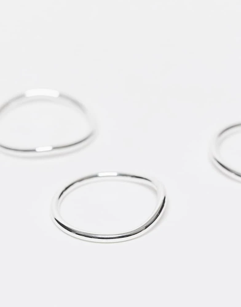 商品ASOS|ASOS DESIGN silver plated stacking ring in thin tubular design,价格¥95,第2张图片详细描述