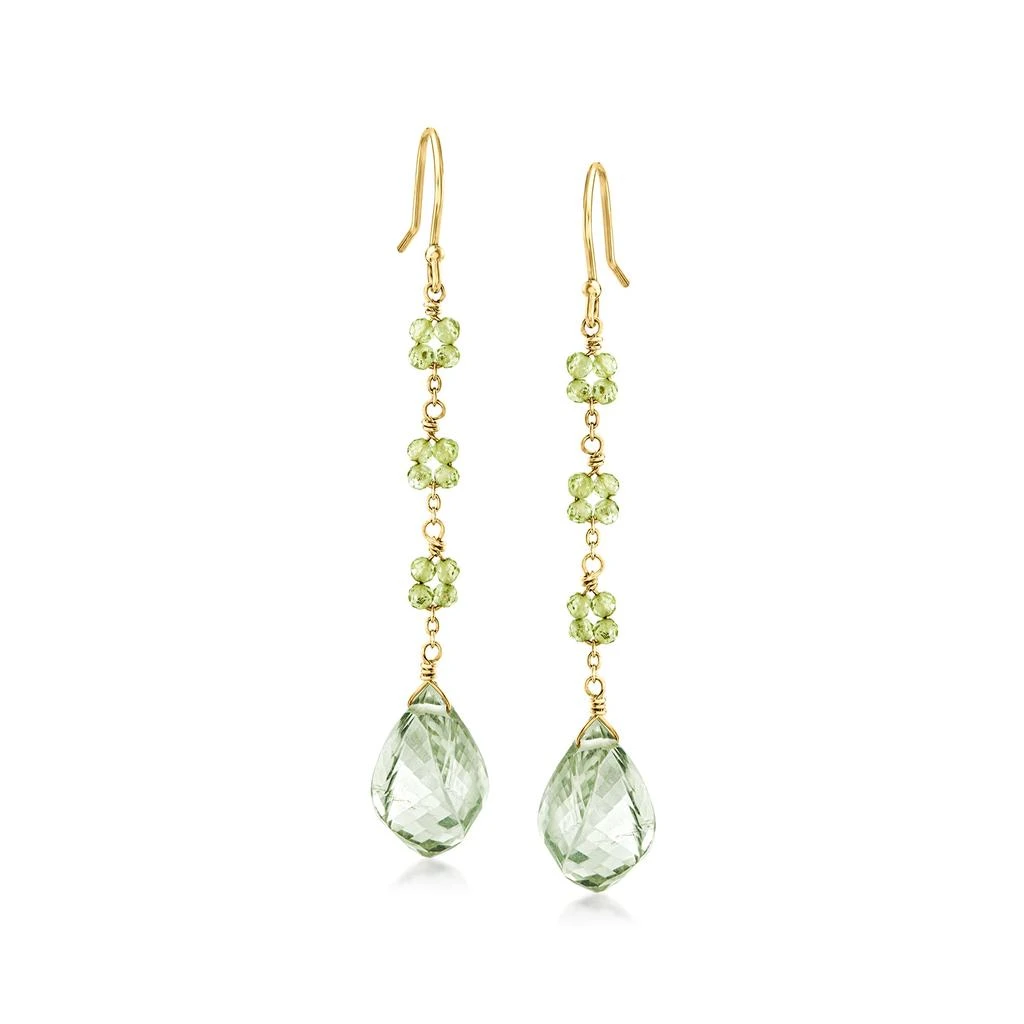 商品Ross-Simons|Ross-Simons Prasiolite and Peridot Bead Drop Earrings in 18kt Gold Over Sterling,价格¥887,第1张图片