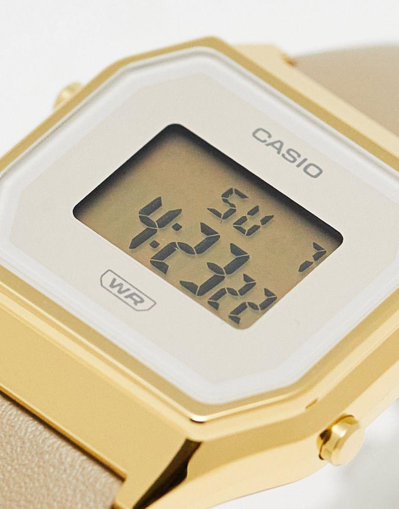 Casio LA680 leather band gold plated watch in nude and gold商品第3张图片规格展示