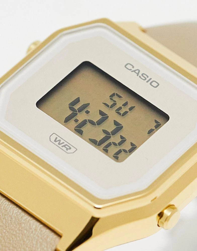 商品Casio|Casio LA680 leather band gold plated watch in nude and gold,价格¥489,第3张图片详细描述