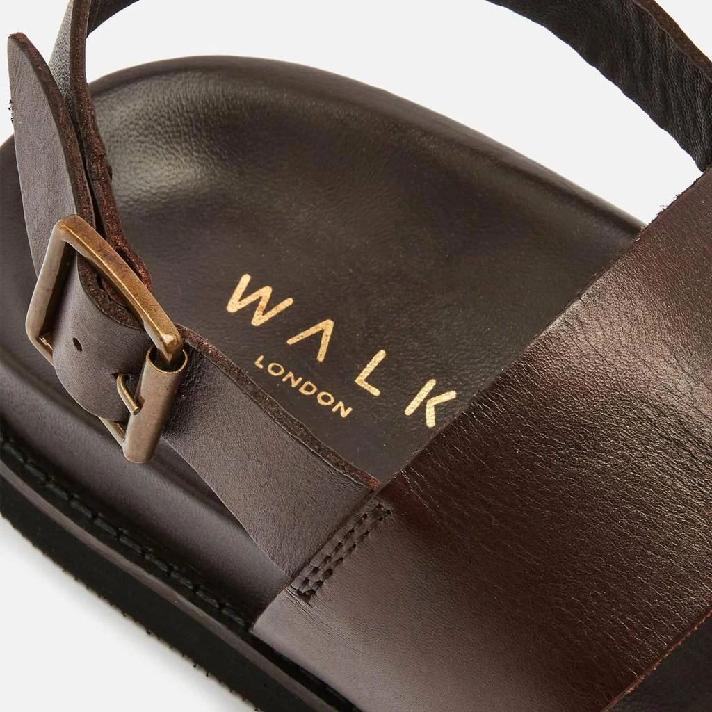 商品Walk London|WALK LONDON MEN'S JACKSON LEATHER DOUBLE STRAP SANDALS - DARK BROWN,价格¥444,第4张图片详细描述