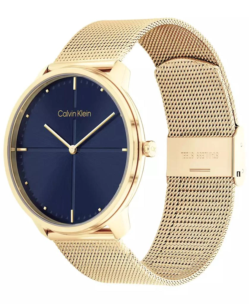 商品Calvin Klein|Unisex Gold-Tone Stainless Steel Mesh Bracelet Watch, 40mm,价格¥633,第2张图片详细描述