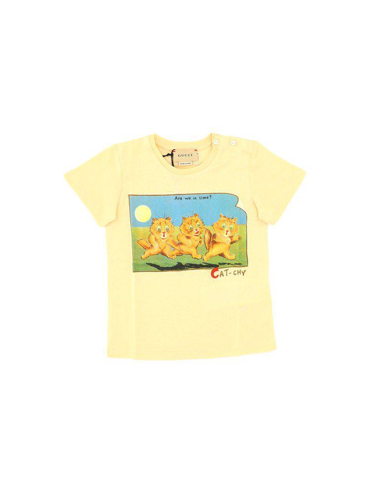 商品Gucci|Gucci Kids Logo Embroidered Crewneck T-Shirt,价格¥839-¥944,第1张图片