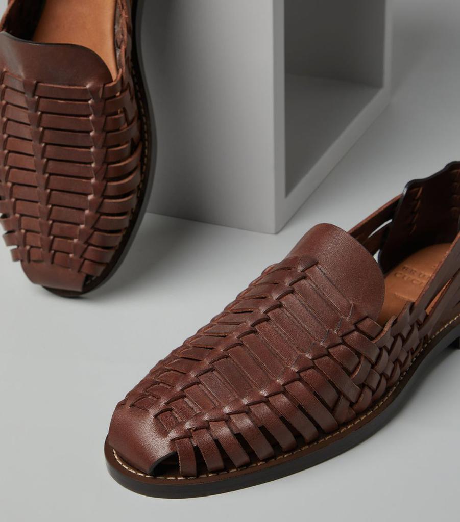 Brunello Cucinelli Woven Leather Sandals - BeyondStyle