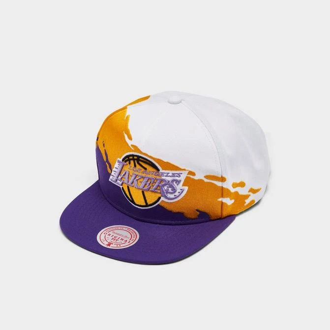 商品Mitchell and Ness|Mitchell & Ness Los Angeles Lakers NBA Paintbrush Snapback Hat,价格¥132,第1张图片