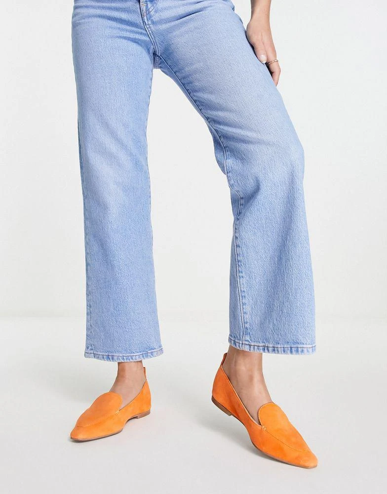 商品ASOS|ASOS DESIGN Wide Fit Miley suede loafers in orange,价格¥216,第4张图片详细描述