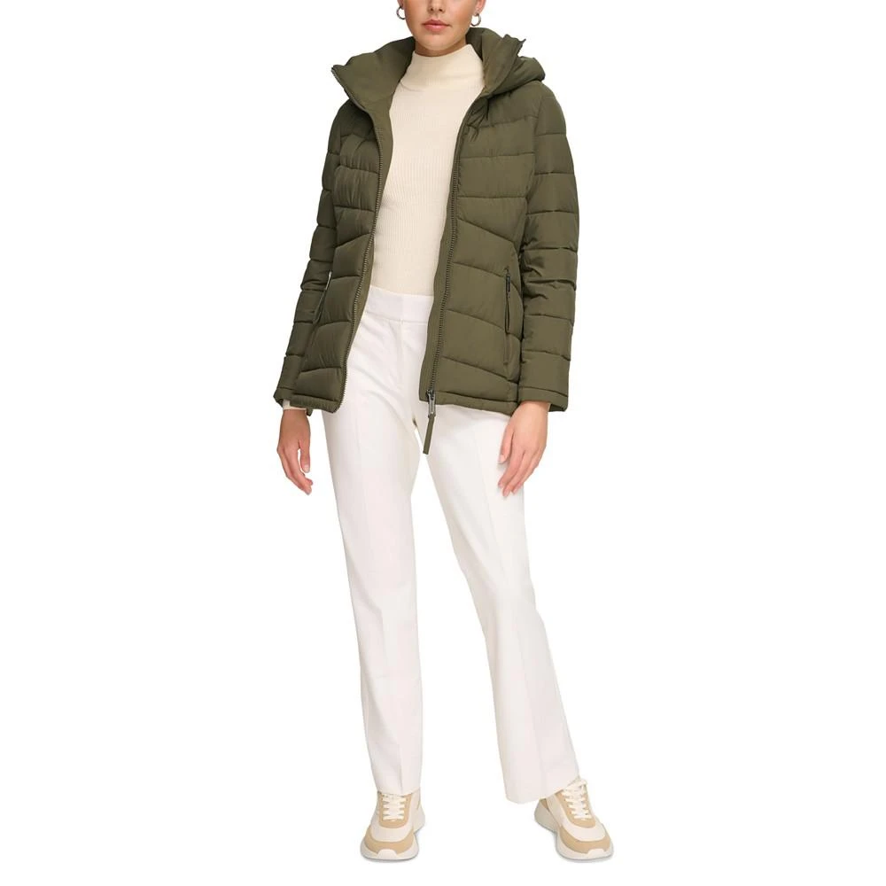 商品Calvin Klein|Women's Stretch Hooded Puffer Coat, Created for Macy's,价格¥922,第5张图片详细描述