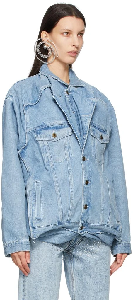 商品Y/Project|SSENSE Exclusive Blue Denim Pop-Up Jacket,价格¥2729,第2张图片详细描述