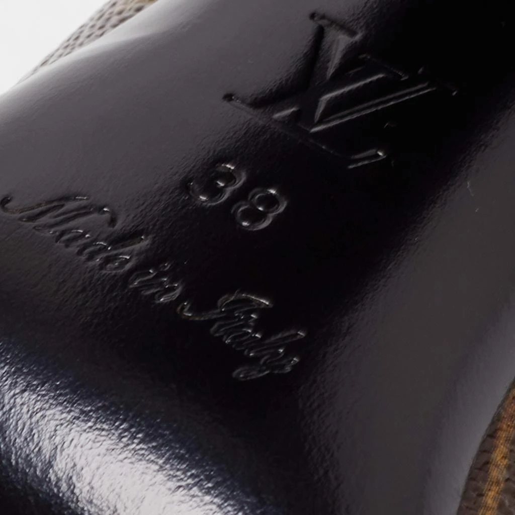 Louis Vuitton Dark Brown Monogram Canvas Mary Jane Pumps Size 38 商品