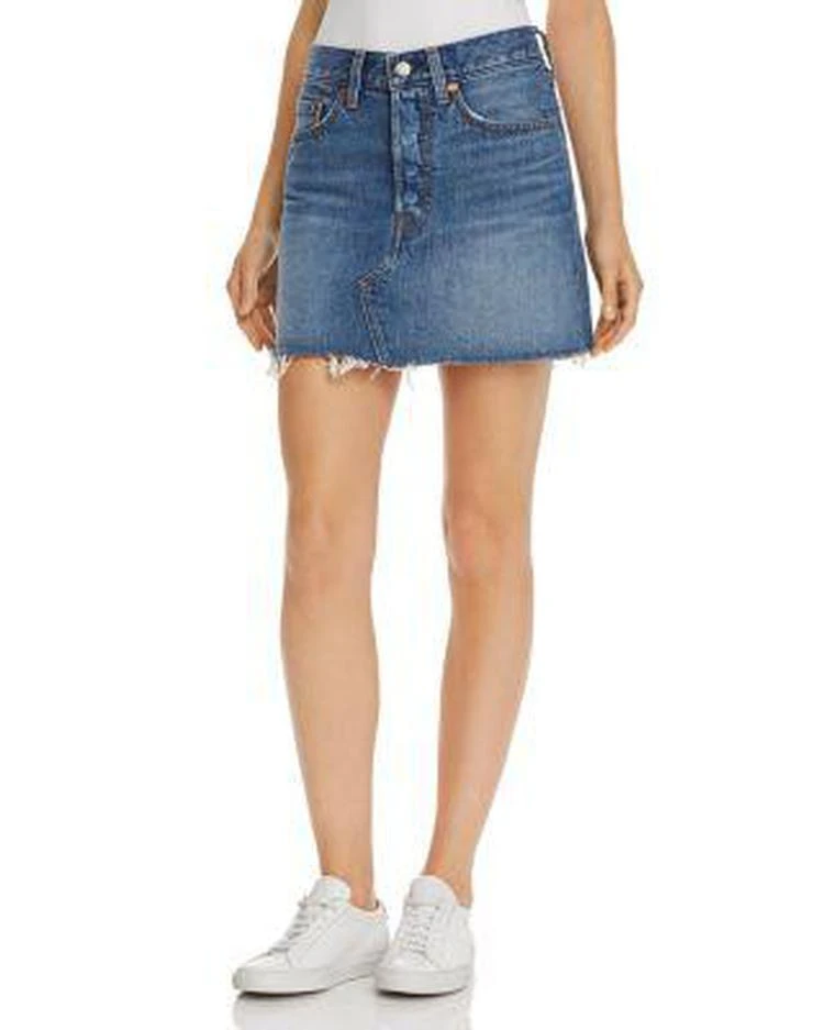 商品Levi's|牛仔迷你裙 Deconstructed Denim Mini Skirt in Middle Man,价格¥328,第1张图片