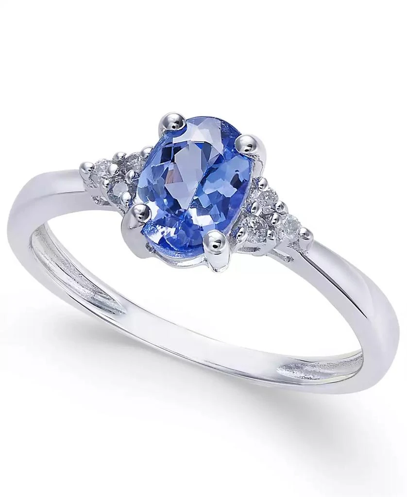 商品Macy's|Sapphire (9/10 ct. t.w.) and Diamond Accent Ring in 14k White Gold (Also Available in Tanzanite, Emerald and Ruby),价格¥6325,第1张图片