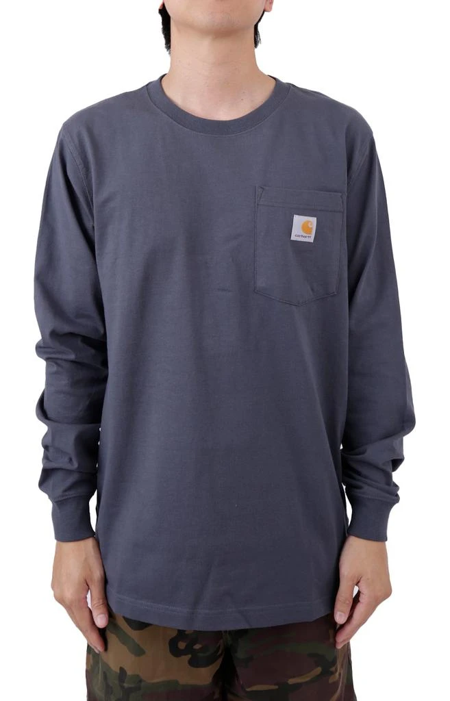 商品Carhartt|(105425) Relaxed Fit Heavyweight L/S Pocket Crafted Graphic T-Shirt - Bluestone,价格¥205,第1张图片