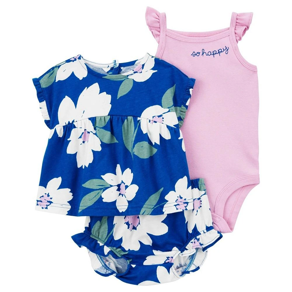 商品Carter's|Baby 3 Piece Floral Little Short Set,价格¥110,第1张图片