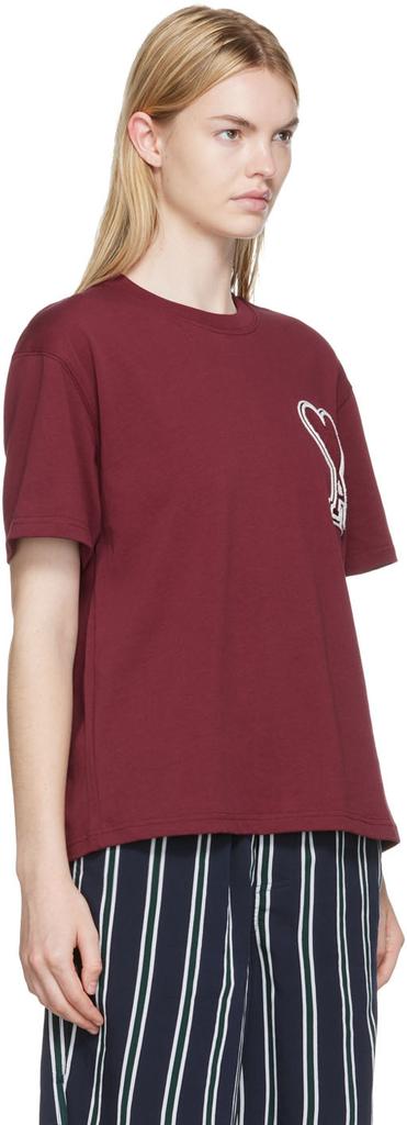 SSENSE Exclusive Burgundy Cotton T-Shirt商品第2张图片规格展示