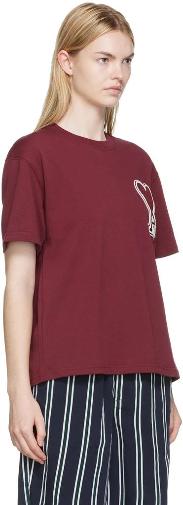 商品AMI|SSENSE Exclusive Burgundy Cotton T-Shirt,价格¥1295,第2张图片详细描述