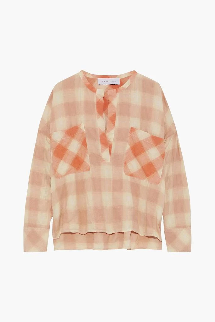 商品IRO|Melda paneled checked cotton-blend flannel top,价格¥440,第3张图片详细描述