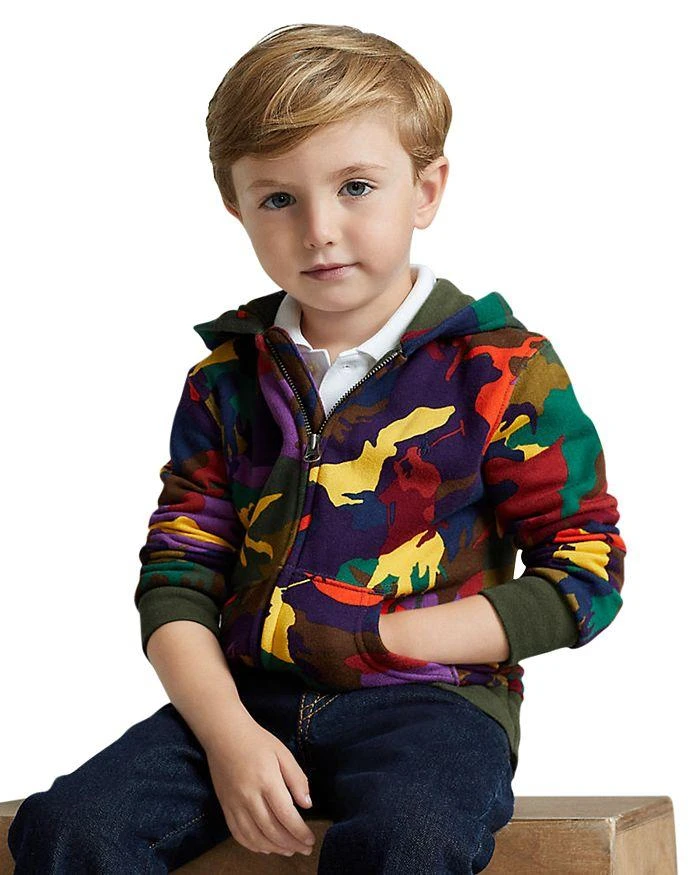 商品Ralph Lauren|Boys' Big Pony Camo Fleece Hoodie - Little Kid,价格¥314,第5张图片详细描述