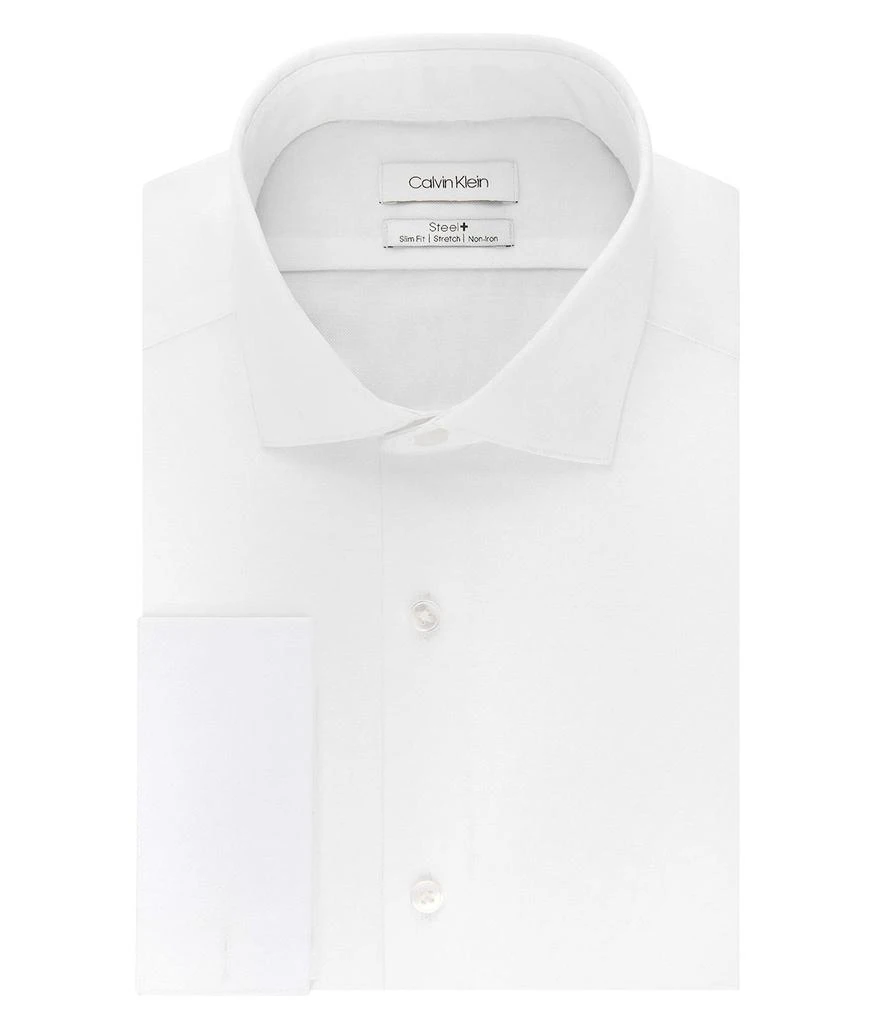 商品Calvin Klein|Dress Shirt Slim Fit Non Iron Stretch Solid French Cuff,价格¥364,第1张图片