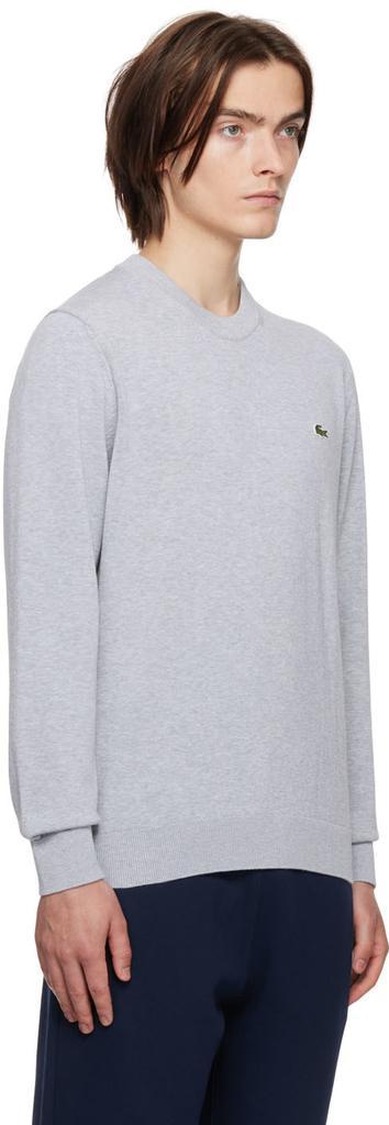 商品Lacoste|Gray Embroidered Patch Sweater,价格¥449,第4张图片详细描述