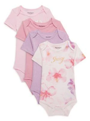 商品Juicy Couture|Baby Girl’s 4-Piece Bodysuit Set,价格¥151,第1张图片