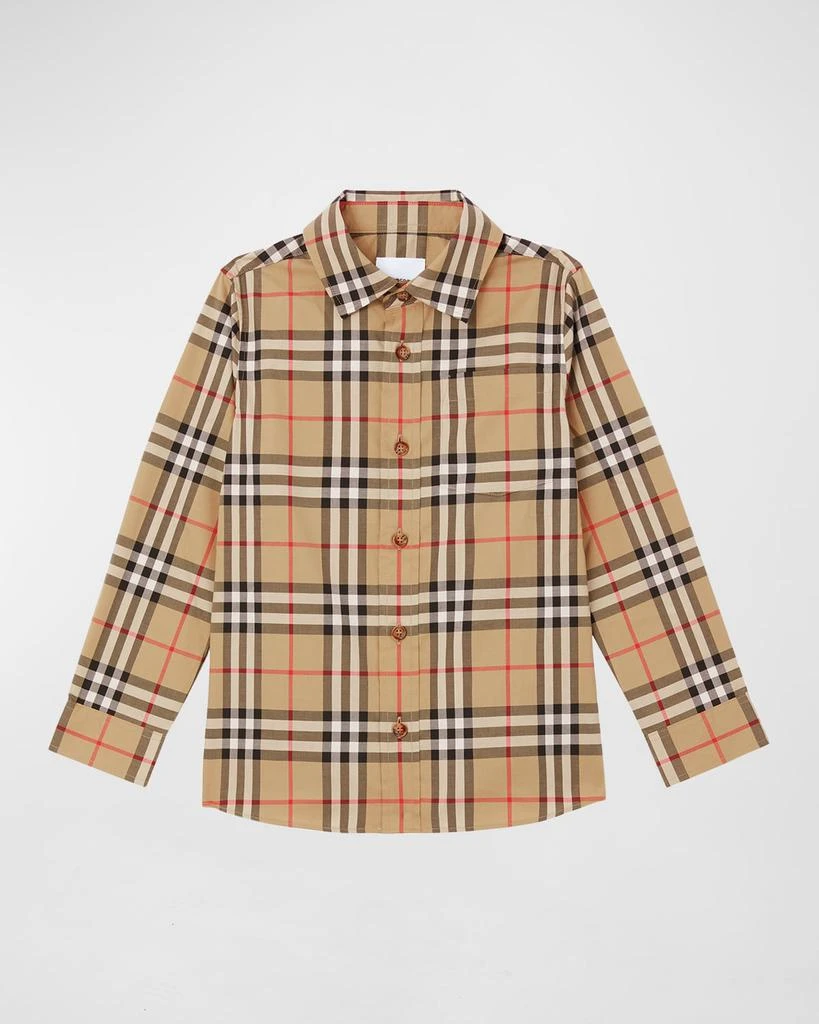 商品Burberry|Boy's Owen Check-Print Shirt, Size 3-14,价格¥2099,第1张图片