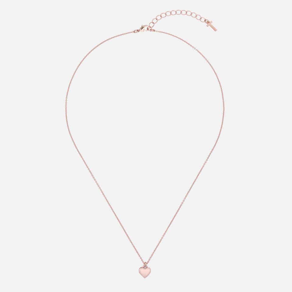 商品Ted Baker London|Ted Baker Women's Hara Tiny Heart Pendant Necklace - Rose Gold,价格¥185,第1张图片
