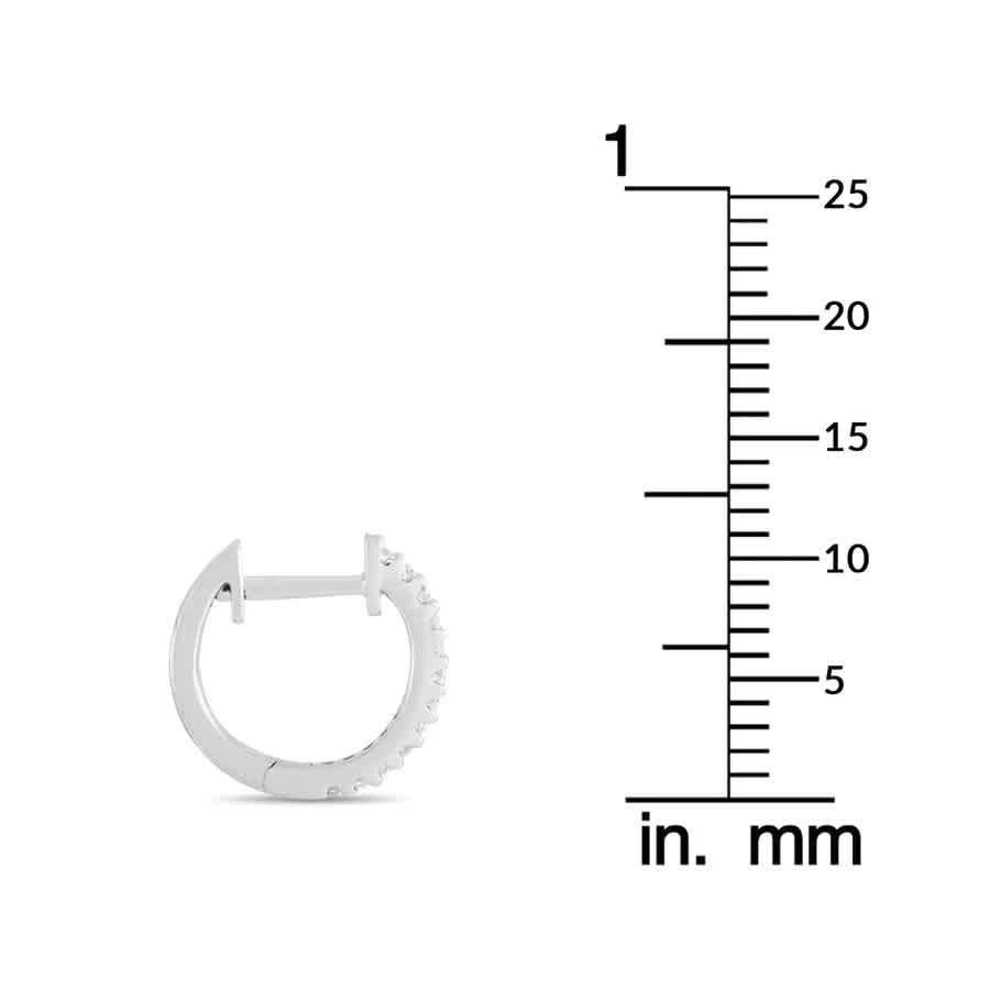 商品LB Exclusive|14K White Gold 0.12 ct Diamond Small Hoop Earrings,价格¥1857,第3张图片详细描述