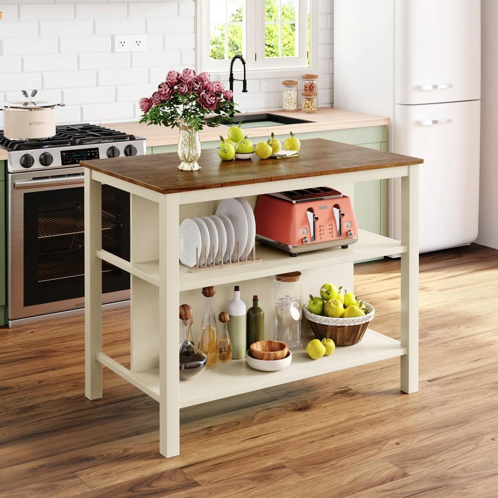 商品Simplie Fun|Solid Wood Rustic 45" Stationary Kitchen Island,价格¥4615,第2张图片详细描述