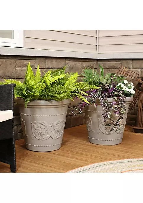 商品belk|Decor 20 In Arabella Dual Wall Polyresin Planter   Beige   Set Of 4,价格¥1911,第1张图片
