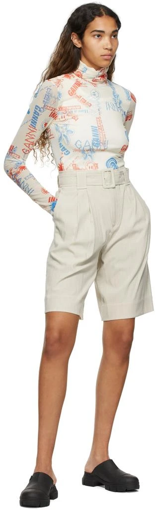 商品Ganni|Beige Recycled Polyester Shorts,价格¥795,第4张图片详细描述