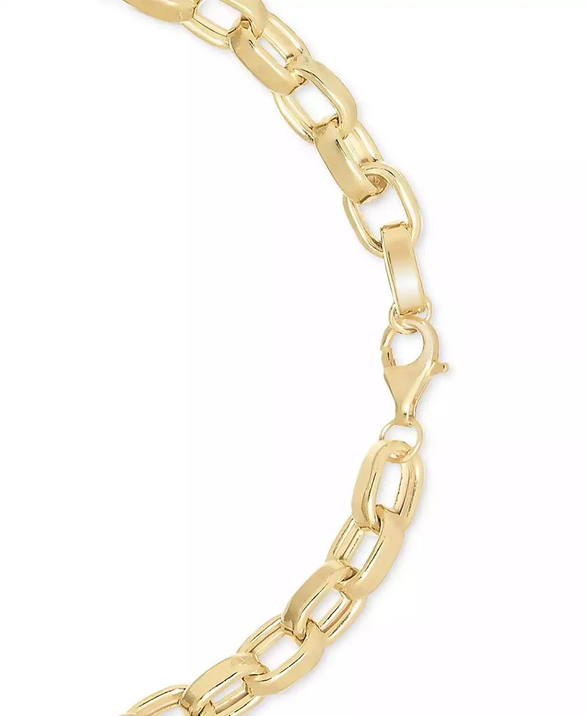商品Macy's|Polished Rolo Link Bracelet in 14k Gold Over Sterling Silver Made in Italy,价格¥1484,第4张图片详细描述