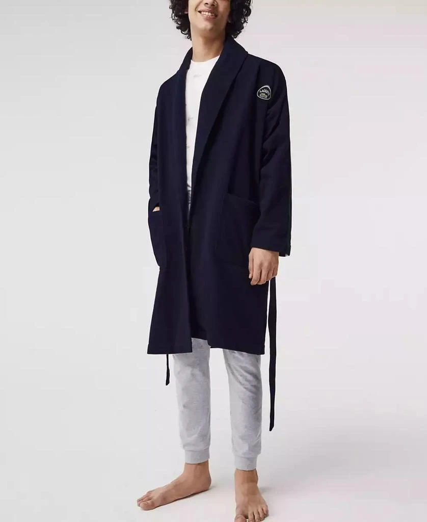 商品Lacoste|Men's Sport-Inspired Textured Badges Cotton Pique Bathrobe,价格¥440,第1张图片