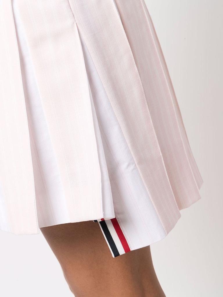 THOM BROWNE WOMENMINI DROPPED BACK PLEATED SKIRT W/ OXFORD PLEATS IN HAIRLINE REP STRIPE TWIST YARN SUITING商品第4张图片规格展示