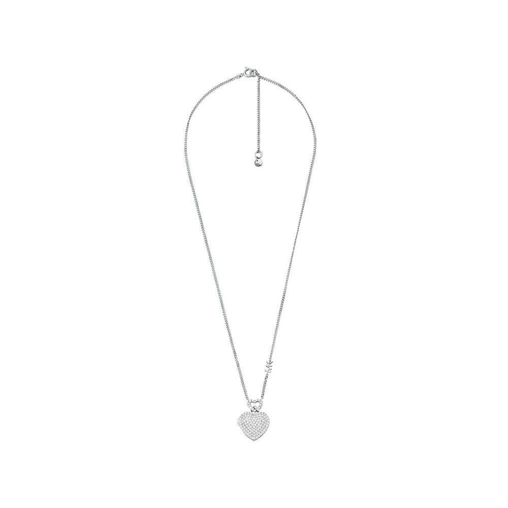 商品Michael Kors|Sterling Silver Pave Heart Locket Necklace,价格¥1460,第4张图片详细描述